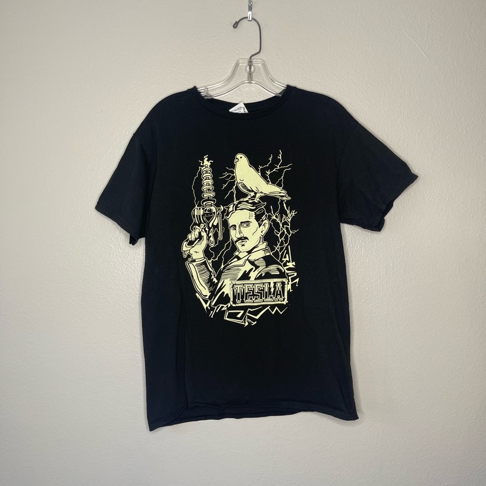 NEW Nikola Tesla Black Tee Shirt Mens Size Medium
